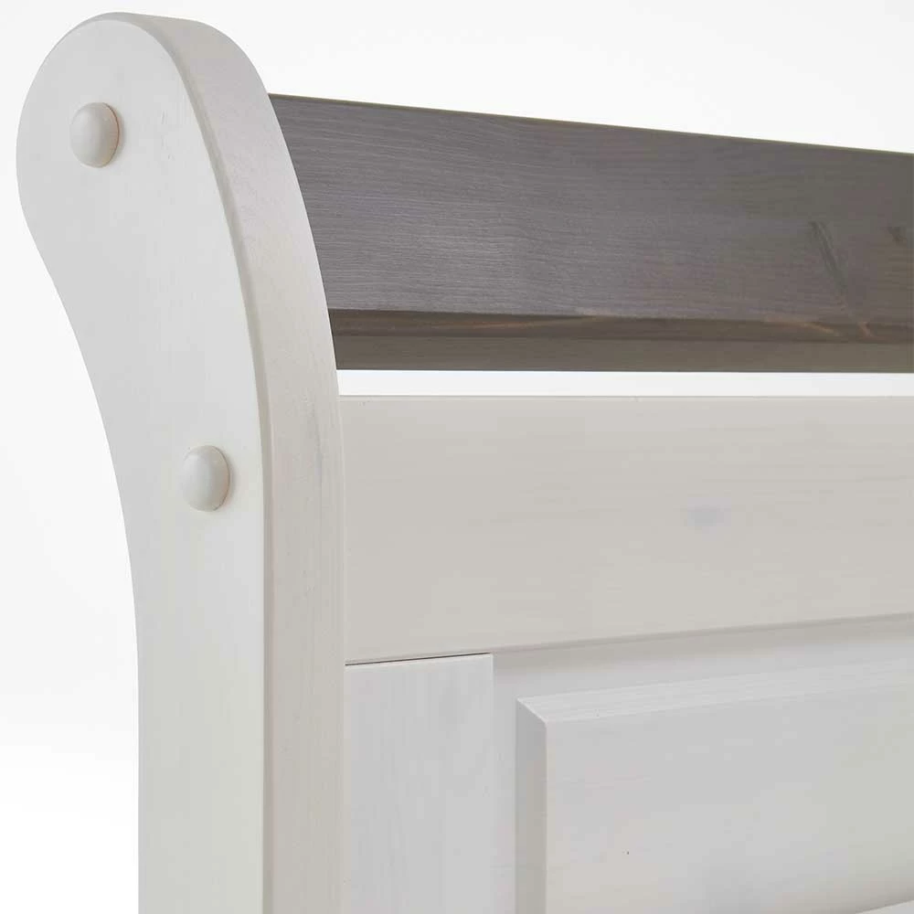 Modernes Landhausbett in Weiß & Grau - Caneon Modernes Landhausbett In Weiß & Grau - Caneon -Massivholzbetten Shop modernes landhausbett in weiss grau 90x200 oder 100x200 caneon 02