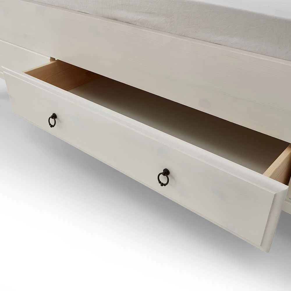 Modernes Landhausbett in Weiß & Grau - Caneon Modernes Landhausbett In Weiß & Grau - Caneon -Massivholzbetten Shop modernes landhausbett in weiss grau 90x200 oder 100x200 caneon 03