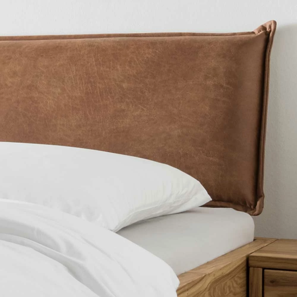 Modernes Wildeiche Bett mit Polsterkopfteil - Aryvano Modernes Wildeiche Bett Mit Polsterkopfteil - Aryvano -Massivholzbetten Shop modernes wildeiche bett mit polsterkopfteil in braun aryvano 03
