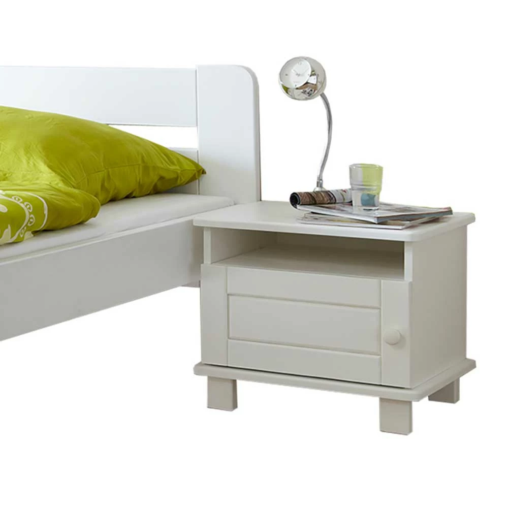 Nachtschrank & Einzelbett In Weiß - Ewlina (zweiteilig) - Image 4