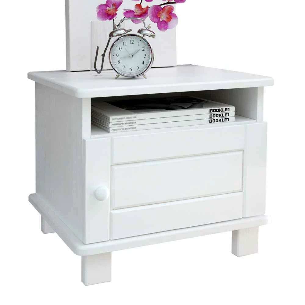 Nachtschrank & Einzelbett In Weiß - Ewlina (zweiteilig) - Image 5