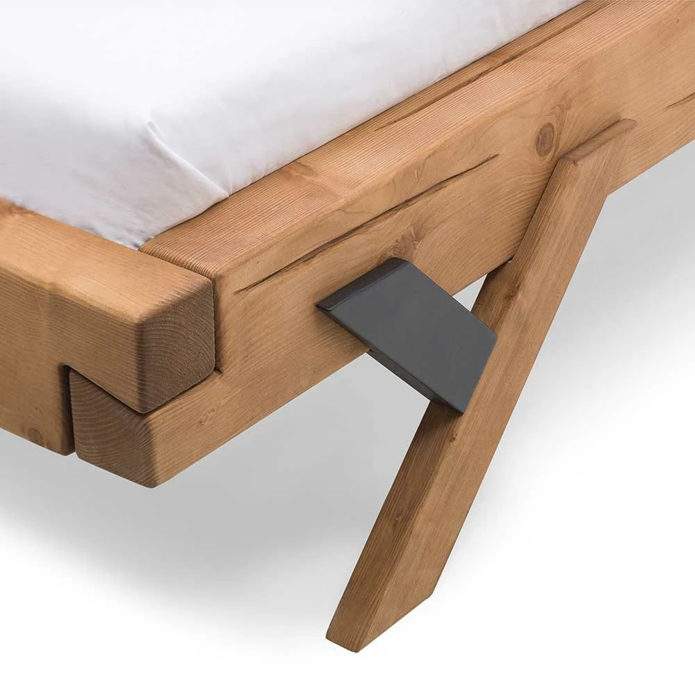 Rustikales Design Holzbett Aus Fichte Massivholz - Barria - Image 4