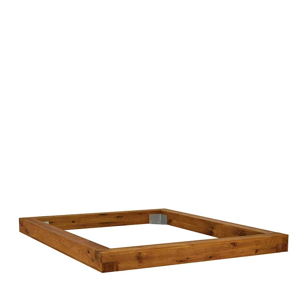 Rustikales Wildeiche Holzbett Mit Metallkufen - Space - Image 5