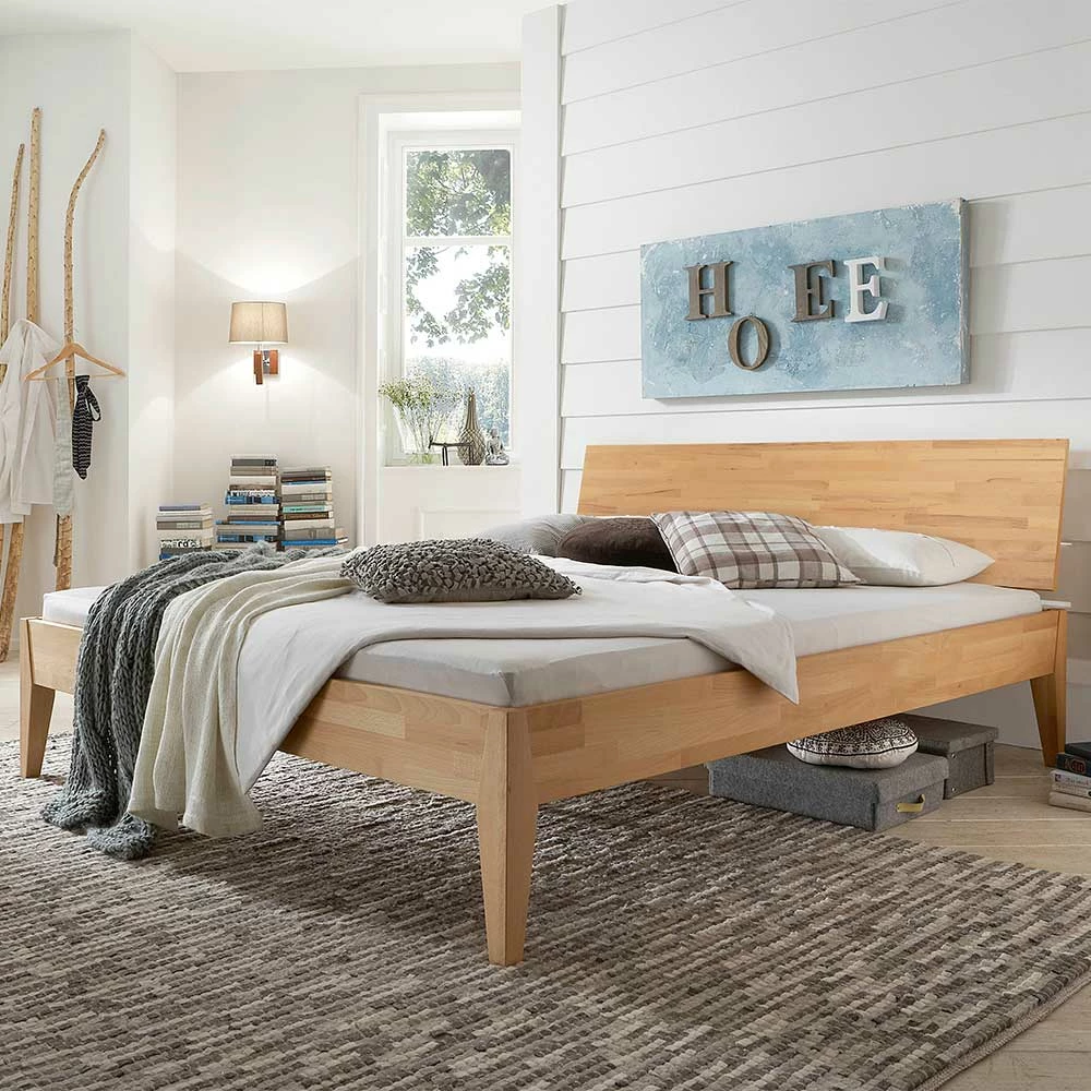 Schlichtes Massivholzbett Aus Buche Geölt - Smenas - Image 2