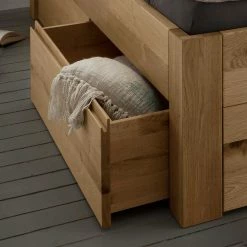 Schubladenbett Aus Wildeiche Massivholz - Zennian -Massivholzbetten Shop schubladenbett aus wildeiche massivholz in modernem design zennian 03