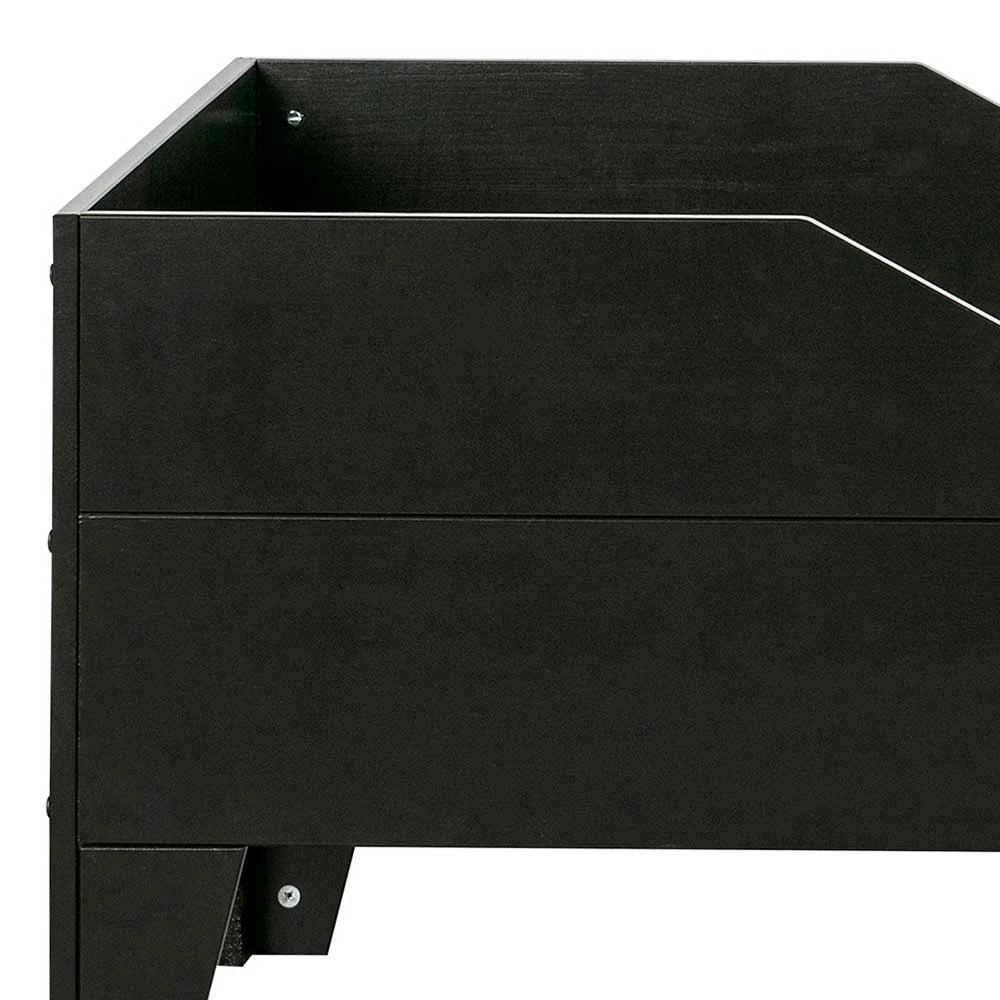 Schwarzes Holzbett aus Kiefer massiv - Ilvessino Schwarzes Holzbett Aus Kiefer Massiv - Ilvessino -Massivholzbetten Shop schwarzes holzbett aus kiefer massiv 94x59x204 niedriges kopfteil ilvessino 05