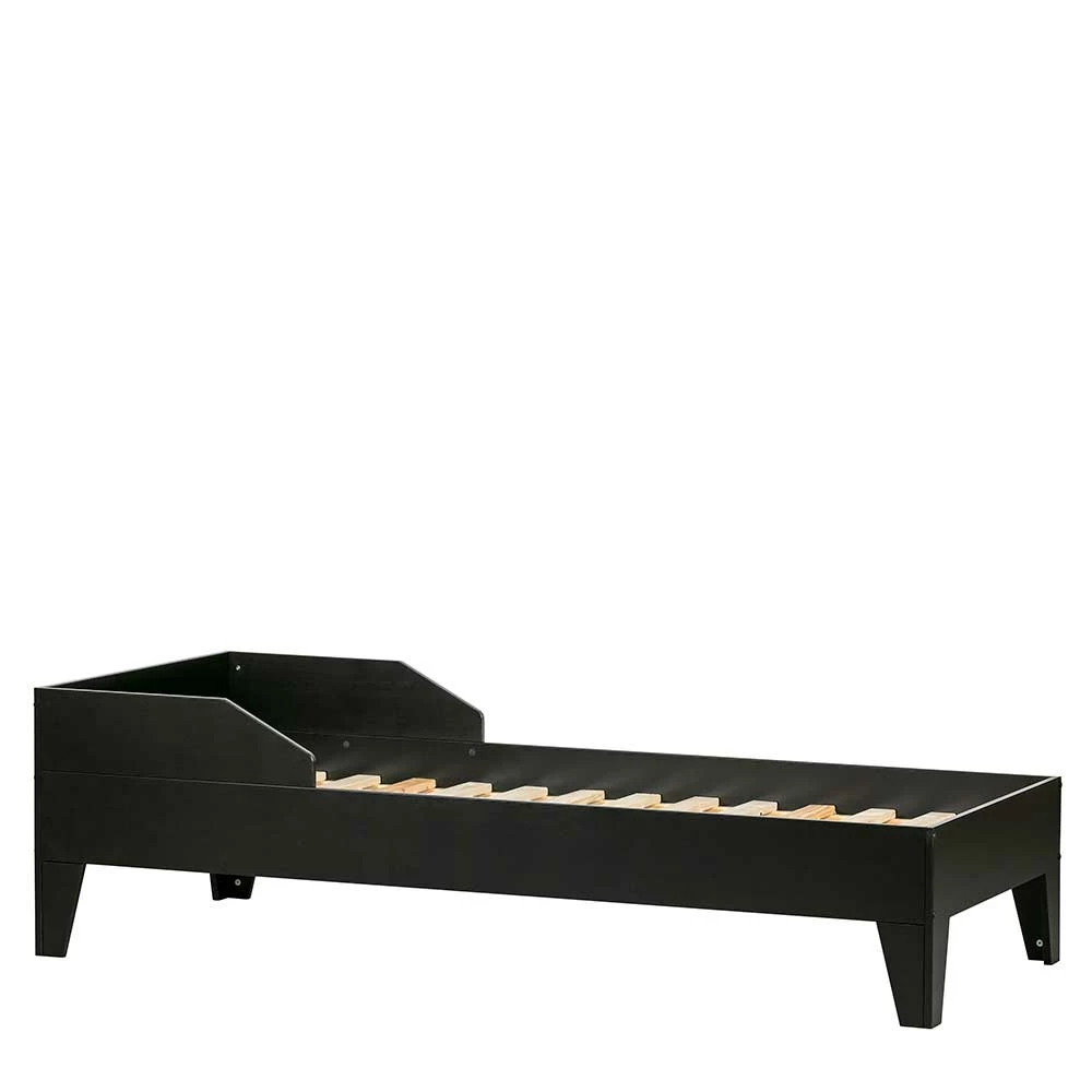 Schwarzes Holzbett aus Kiefer massiv - Ilvessino Schwarzes Holzbett Aus Kiefer Massiv - Ilvessino -Massivholzbetten Shop schwarzes holzbett aus kiefer massiv 94x59x204 niedriges kopfteil ilvessino f