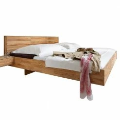 Schwebeoptik Doppelbett Aus Kernbuche - Mesiva -Massivholzbetten Shop schwebeoptik doppelbett aus kernbuche auch mit haenge nachttischen mesiva 02