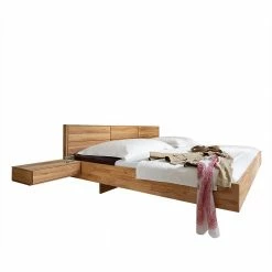 Schwebeoptik Doppelbett Aus Kernbuche - Mesiva