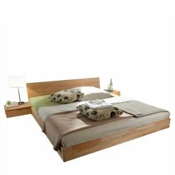 Schwebesockel Bett Mit Nachttischen - Rudacia I (dreiteilig)