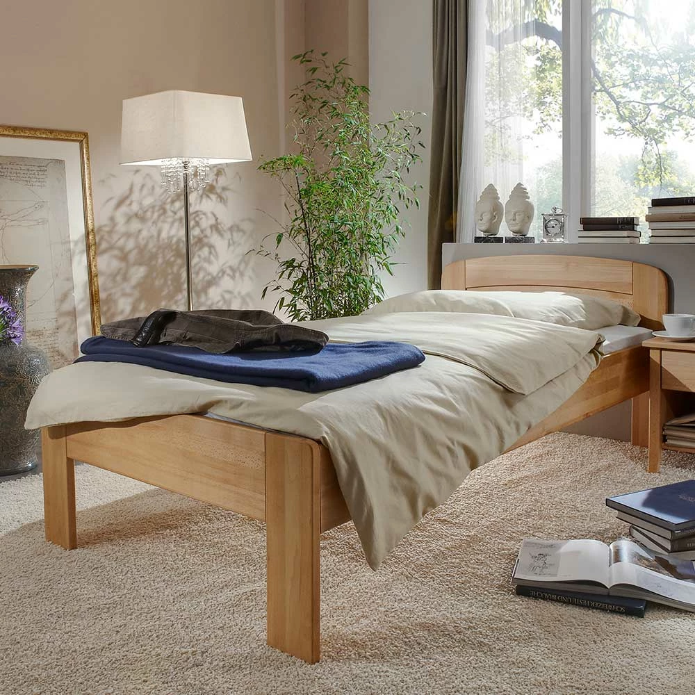 Senioren Einzelbett in Komforthöhe - Rudacia Senioren Einzelbett In Komforthöhe - Rudacia -Massivholzbetten Shop senioren einzelbett in komforthoehe aus buche massivholz rudacia 01