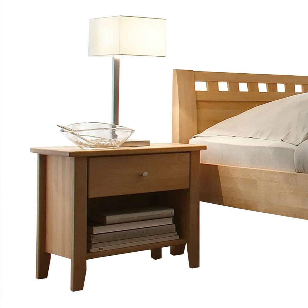 Set Bett & Nachtkonsolen aus Holz - Jilmena (dreiteilig) Set Bett & Nachtkonsolen Aus Holz - Jilmena (dreiteilig) -Massivholzbetten Shop set bett nachtkonsolen aus holz kernbuche geoelt jilmena 04