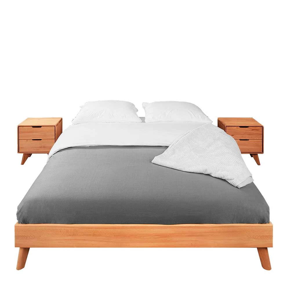 Set Doppelbett & Nachtkommoden - Junola I (dreiteilig) Set Doppelbett & Nachtkommoden - Junola I (dreiteilig) -Massivholzbetten Shop set doppelbett nachtkommoden aus kernbuche ueberlaenge 210cm junola i f