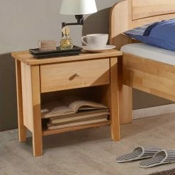 Set Seniorenbett & Nachtkommode - Rudacia I (zweiteilig) -Massivholzbetten Shop set seniorenbett nachtkommode aus massivholz buche rudacia i 04