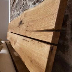 Set Wildeiche-Bett & Nachtkonsolen - Satton (dreiteilig) -Massivholzbetten Shop set wildeiche bett nachtkonsolen optional mit bettkasten satton 05