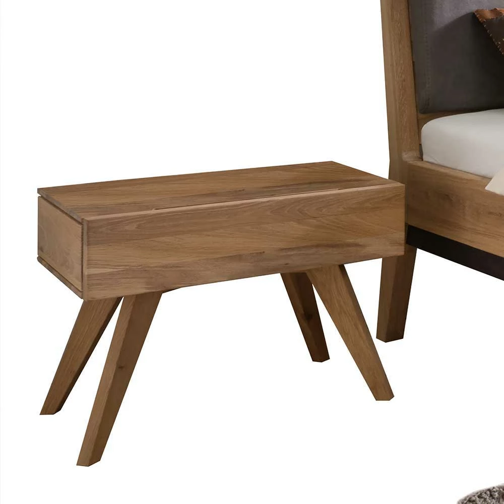 Set Wildeiche Bett & Nachttische - Elscura (dreiteilig) Set Wildeiche Bett & Nachttische - Elscura (dreiteilig) -Massivholzbetten Shop set wildeiche bett nachttische in tollem design elscura 04
