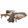 Set Wildeiche Bett & Nachttische - Elscura (dreiteilig)