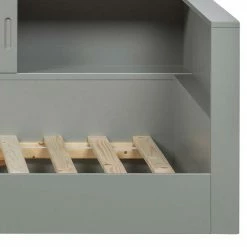 Skandi Bett Mit Seitenregal In Grau - Aglio -Massivholzbetten Shop skandi bett mit seitenregal in grau aus kiefer massivholz aglio 05