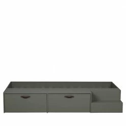 Stauraum Jugendbett In Graugrün - Daraon -Massivholzbetten Shop stauraum jugendbett in graugruen mit 80x200 cm liegeflaeche daraon 02