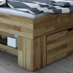 Stauraumbett & Nachtkommoden - Aktemus (dreiteilig) 2 Stauraumbett & Nachtkommoden - Aktemus (dreiteilig) -Massivholzbetten Shop stauraumbett nachtkommoden aus wildeiche massivholz aktemus 02