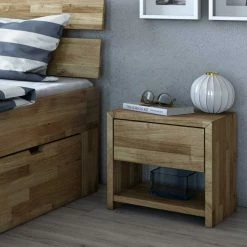 Stauraumbett & Nachtkommoden - Aktemus (dreiteilig) 4 Stauraumbett & Nachtkommoden - Aktemus (dreiteilig) -Massivholzbetten Shop stauraumbett nachtkommoden aus wildeiche massivholz aktemus 04