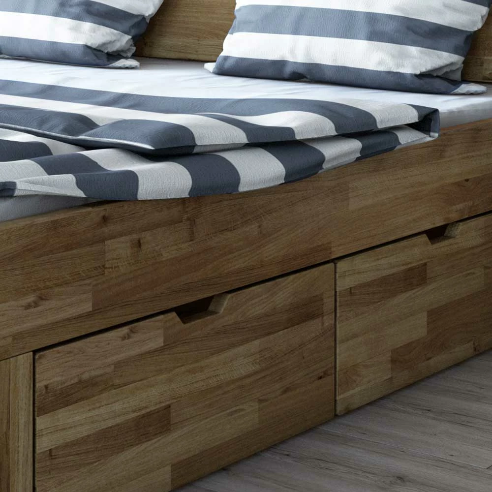 Stauraumbett & Nachtkommoden - Aktemus (dreiteilig) Stauraumbett & Nachtkommoden - Aktemus (dreiteilig) -Massivholzbetten Shop stauraumbett nachtkommoden aus wildeiche massivholz aktemus 05