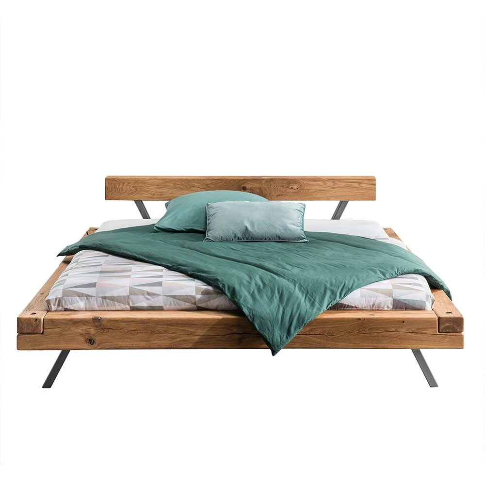 Topp Industry Doppelbett mit Wildeiche Balken - Haveling Topp Industry Doppelbett Mit Wildeiche Balken - Haveling -Massivholzbetten Shop topp industry doppelbett mit wildeiche balken metallelementen haveling f