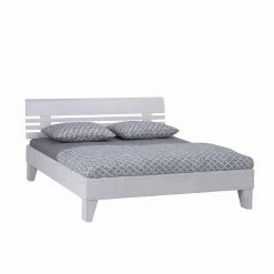 Weiß Lackiertes Massivholzbett Cosmonata Aus Buchenholz