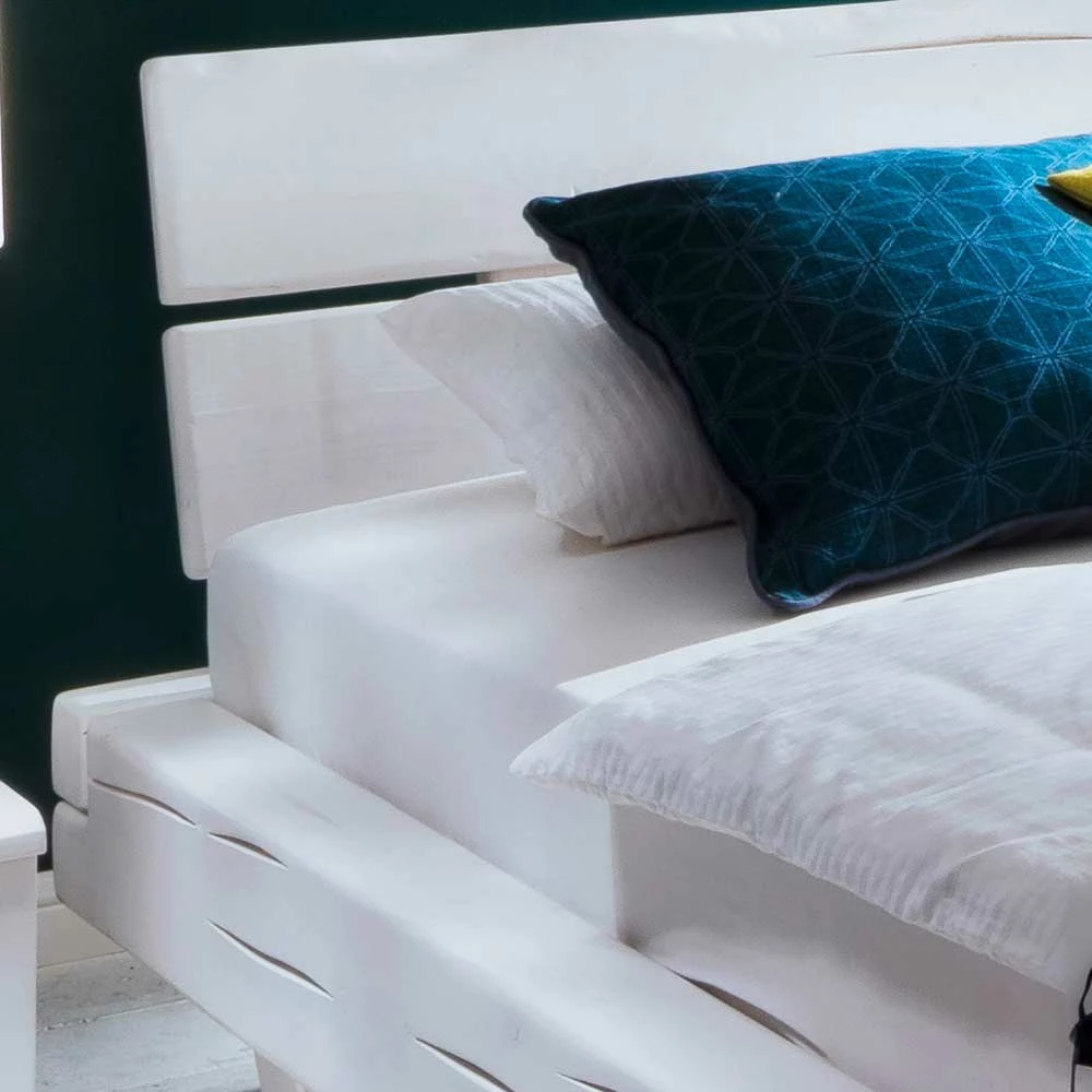 Weiß Lasiertes Balkenbett Aus Fichte - Starfish - Image 3