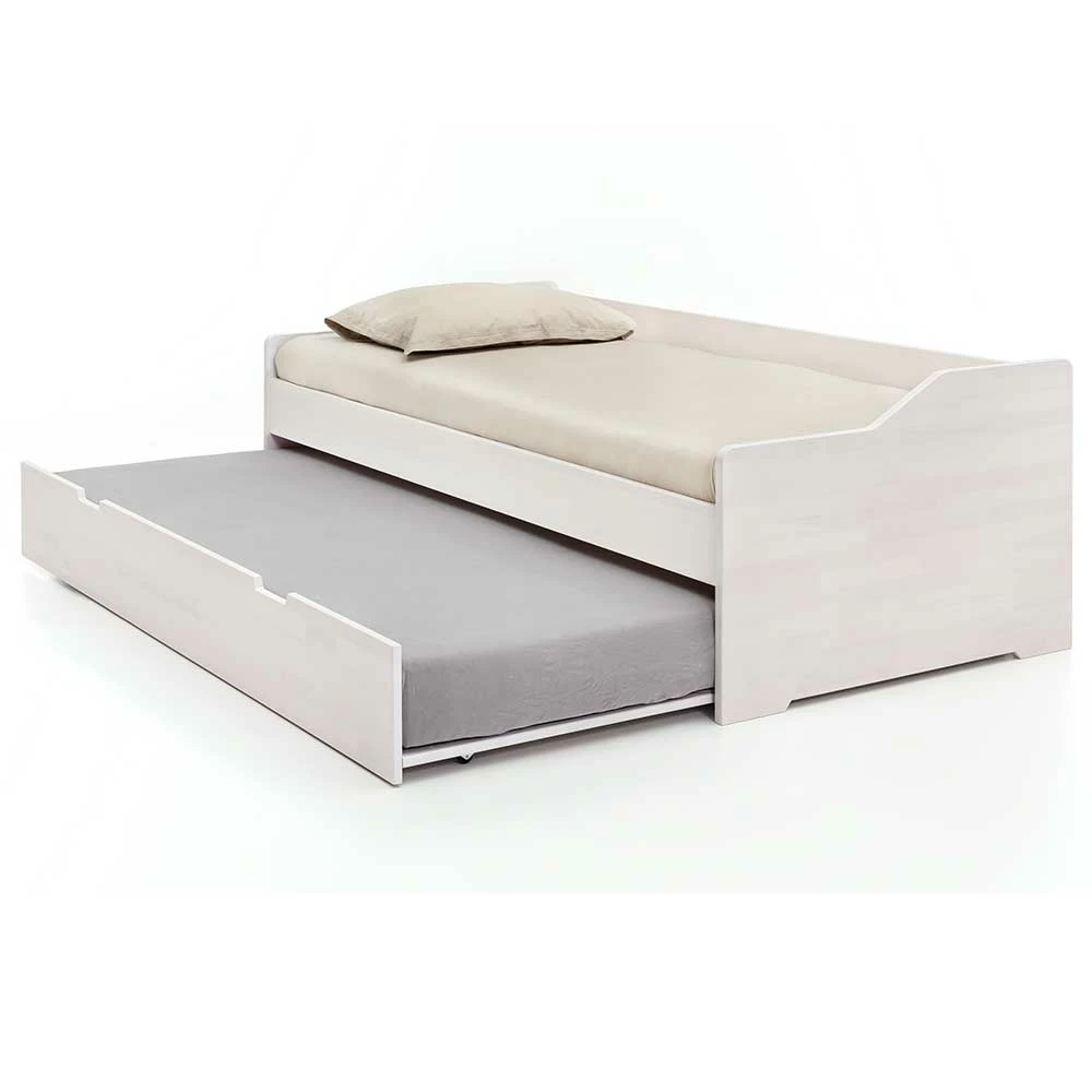 Weißes Ausziehbett Aus Kernbuche Sylvester In 90x200 Cm