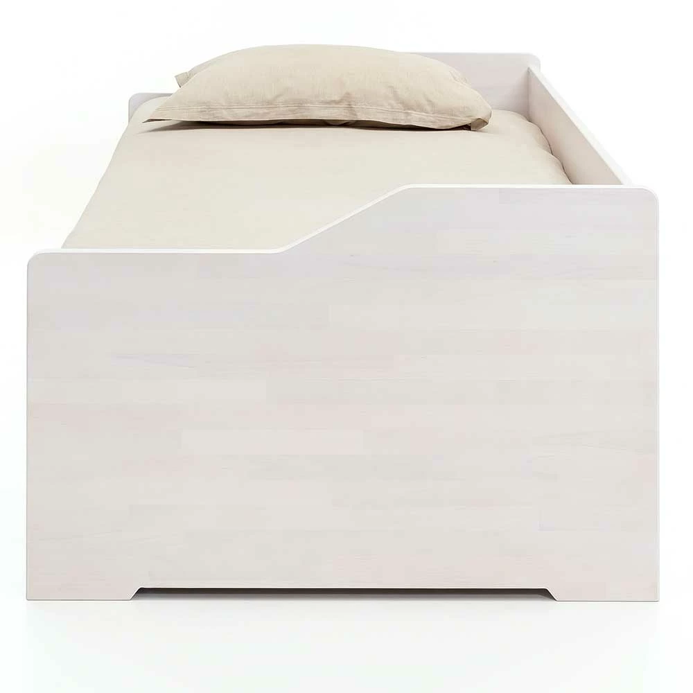 Weißes Ausziehbett Aus Kernbuche Sylvester In 90x200 Cm - Image 5