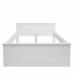 Weißes Bett & Nachttische - Velriva (dreiteilig) -Massivholzbetten Shop weisses bett nachttische aus kiefer massivholz velriva 02