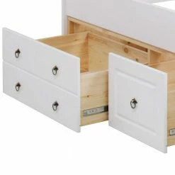 Weißes Bett & Nachttische - Velriva (dreiteilig) -Massivholzbetten Shop weisses bett nachttische aus kiefer massivholz velriva 05