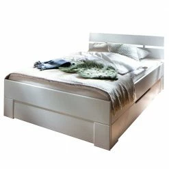 Weißes Bettgestell Aus Fichte Massivholz - Snoudy 5 Weißes Bettgestell Aus Fichte Massivholz - Snoudy -Massivholzbetten Shop weisses bettgestell aus fichte massivholz optional mit bettkasten snoudy 05