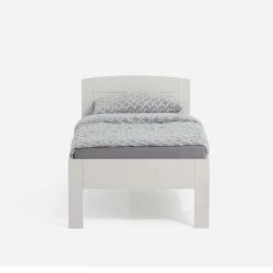 Weißes Buchenbett Varhida Mit Kopfteil 2 Weißes Buchenbett Varhida Mit Kopfteil -Massivholzbetten Shop weisses buchenbett kopfteil als einzelbett mit komforthoehe varhida 02