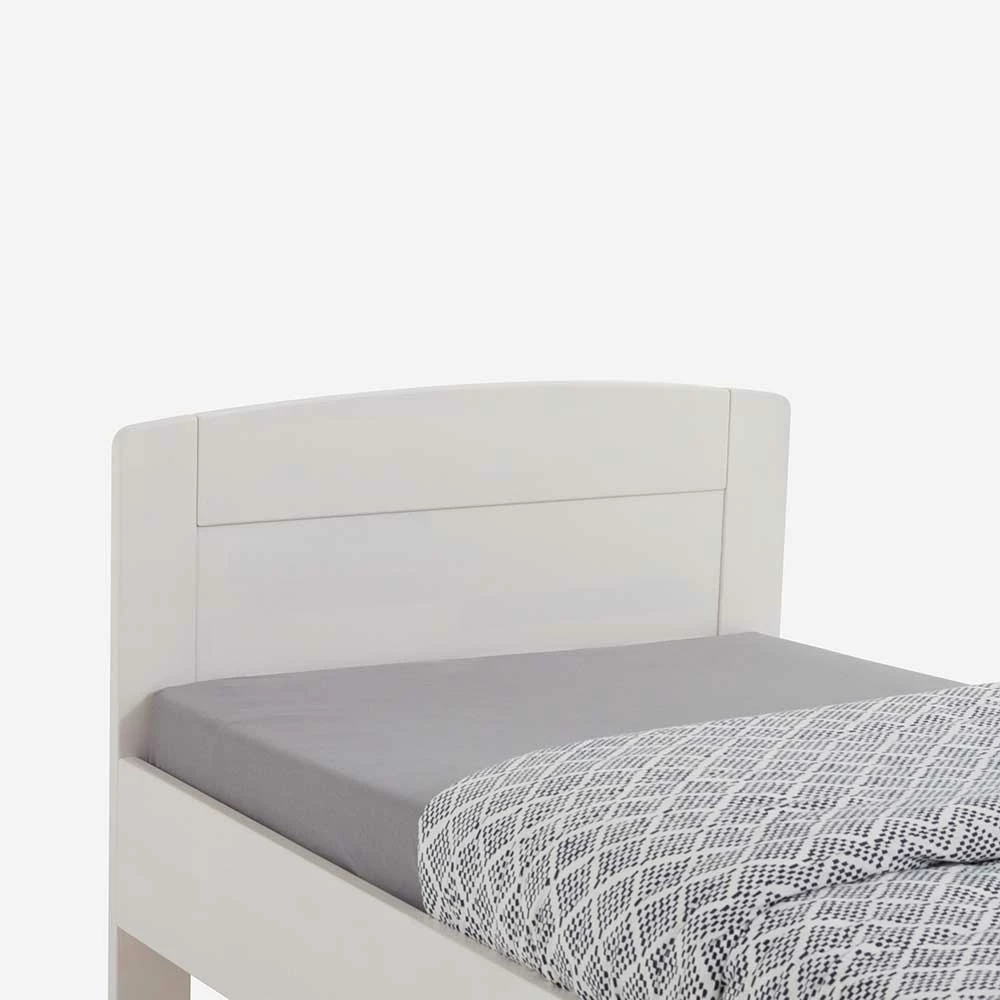 Weißes Buchenbett Varhida mit Kopfteil Weißes Buchenbett Varhida Mit Kopfteil -Massivholzbetten Shop weisses buchenbett kopfteil als einzelbett mit komforthoehe varhida 03