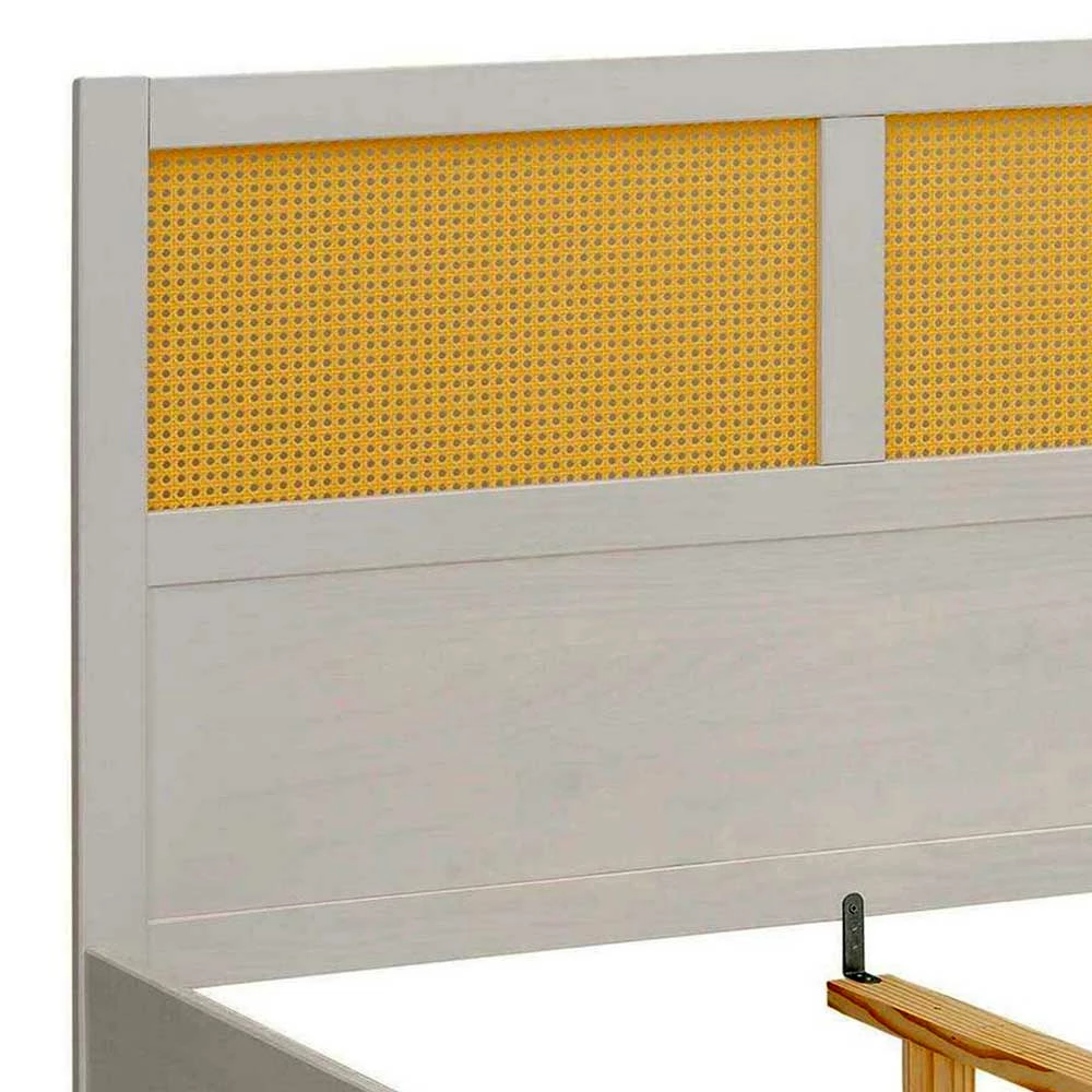 Weißes Designbett mit Wiener Geflecht - Matthias Weißes Designbett Mit Wiener Geflecht - Matthias -Massivholzbetten Shop weisses designbett mit wiener geflecht aus rattan natur matthias 06