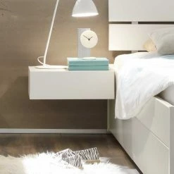 Weißes Einzelbett Haniata Aus Buche Massivholz -Massivholzbetten Shop weisses einzelbett aus buche massivholz mit zwei bettschubladen haniata 04