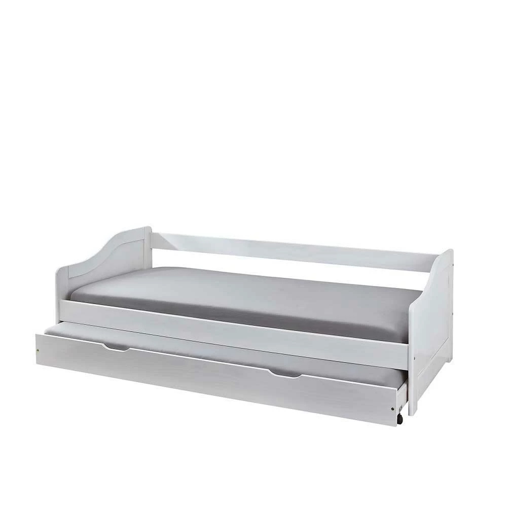 Weißes Funktionsbett mit Rollrosten - Fistran Weißes Funktionsbett Mit Rollrosten - Fistran -Massivholzbetten Shop weisses funktionsbett mit rollrosten in drei groessen fistran f