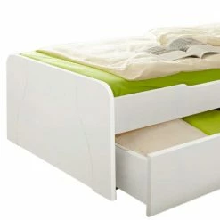 Weißes Komfortbett Mit Stauraum - Filomena 4 Weißes Komfortbett Mit Stauraum - Filomena -Massivholzbetten Shop weisses komfortbett mit stauraum aus massivholz 90x200 100x200 filomena 04