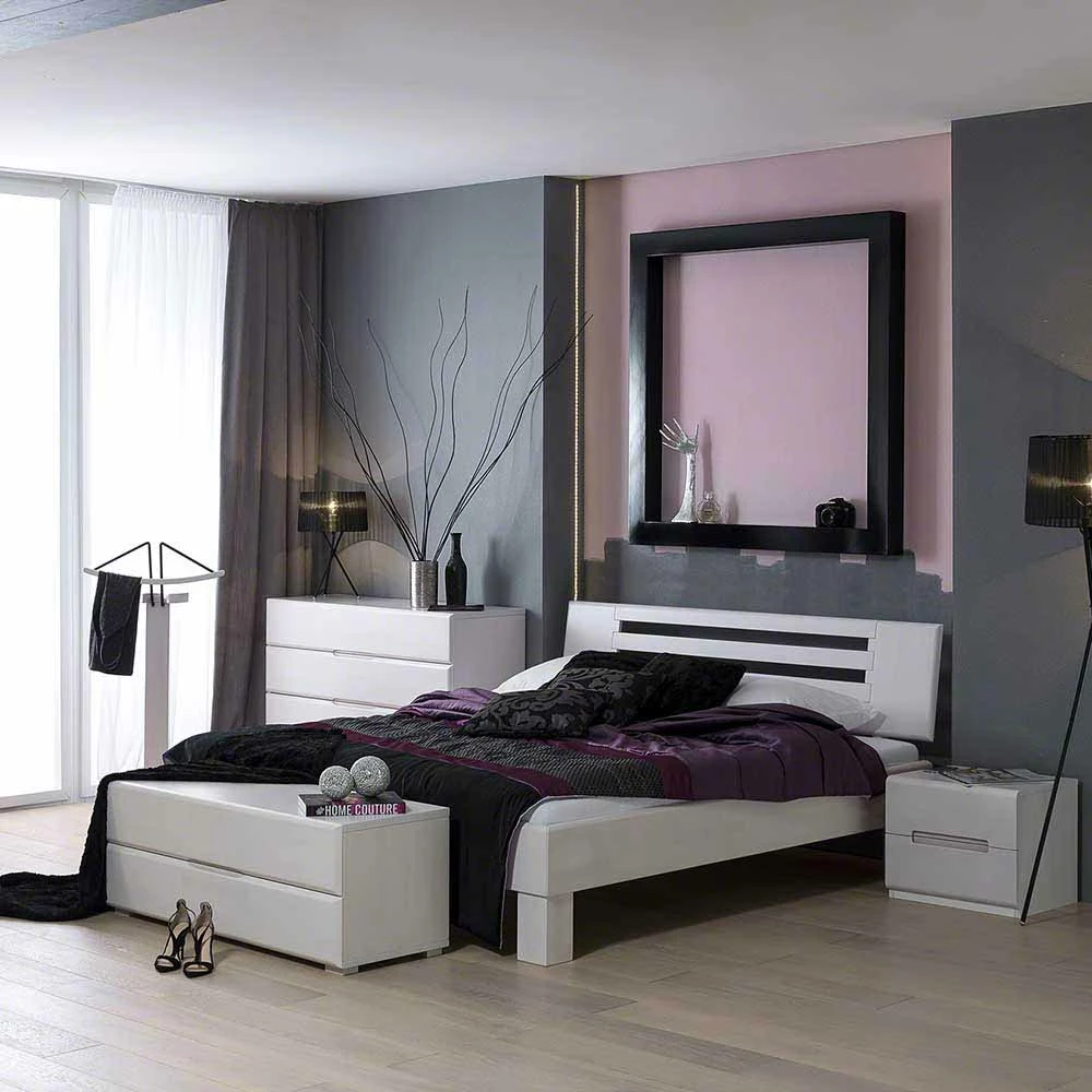 Weißes Massivholzbett Annabell mit Kopfteil Weißes Massivholzbett Annabell Mit Kopfteil -Massivholzbetten Shop weisses massivholzbett kopfteil 200cm oder 220cm laenge annabell 01