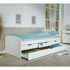 Weißes Schubkastenbett Mit Ausziehbett - Becrux 4 Weißes Schubkastenbett Mit Ausziehbett - Becrux -Massivholzbetten Shop weisses schubkastenbett mit ausziehbett aus kiefer massivholz mdf becrux 04