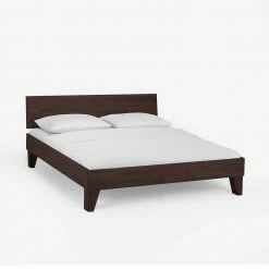 Wengefarbiges Holzbett Careful Aus Buche Massiv Lackiert