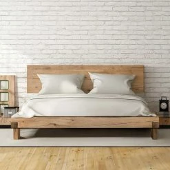 Wildeiche Balkenbett Im Modern Country Style - Rain -Massivholzbetten Shop wildeiche balkenbett im modern country style vier doppelbettgroessen rain 02