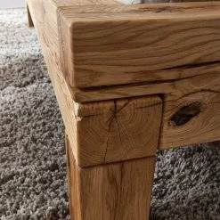 Wildeiche Balkenbett Mit Balken-Kopfteil - Satton -Massivholzbetten Shop wildeiche balkenbett mit balken kopfteil optional mit bettkasten satton 03