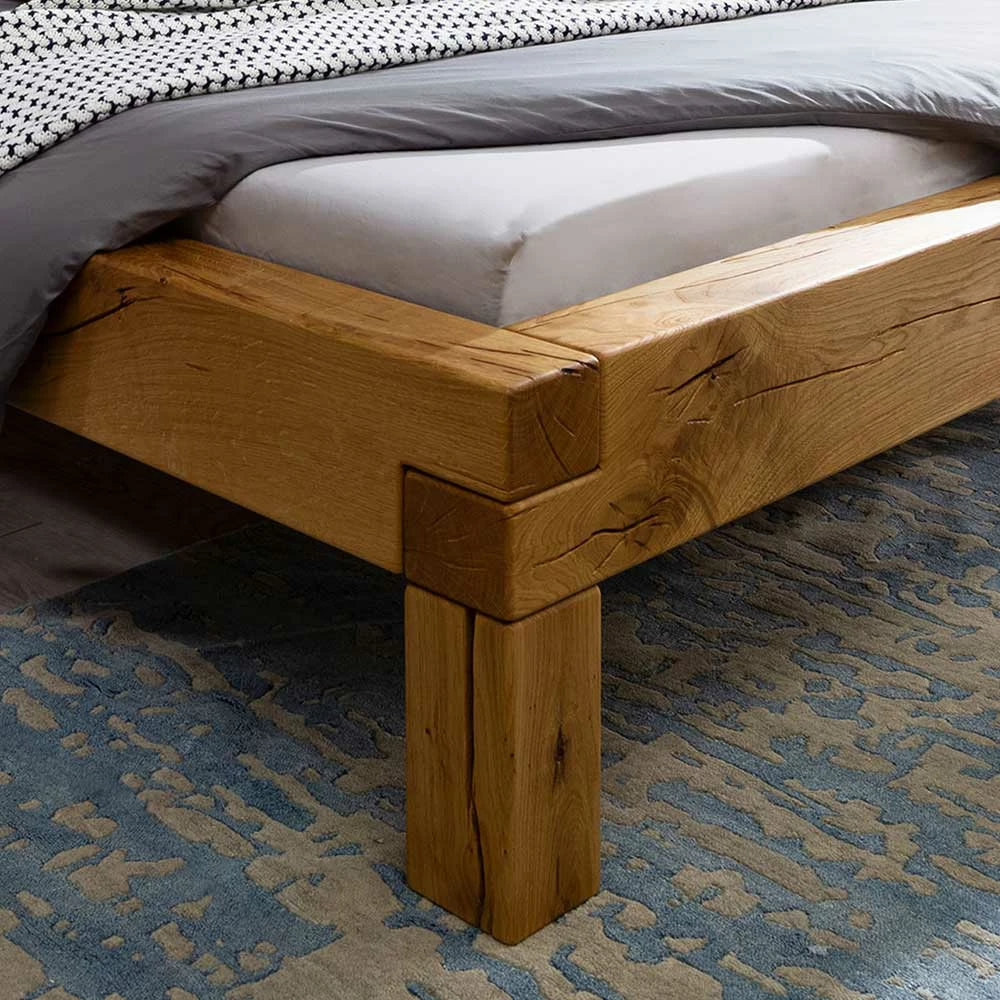 Wildeiche Balkendesign Bett Mit Balken-Kopfteil - Zlotka 3 Wildeiche Balkendesign Bett Mit Balken-Kopfteil - Zlotka - Image 3