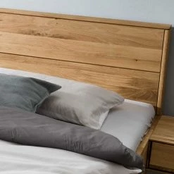 Wildeiche Bett Auf Schwebesockel - Manoz (dreiteilig) -Massivholzbetten Shop wildeiche bett auf schwebesockel mit haenge nachtkonsolen manoz 03