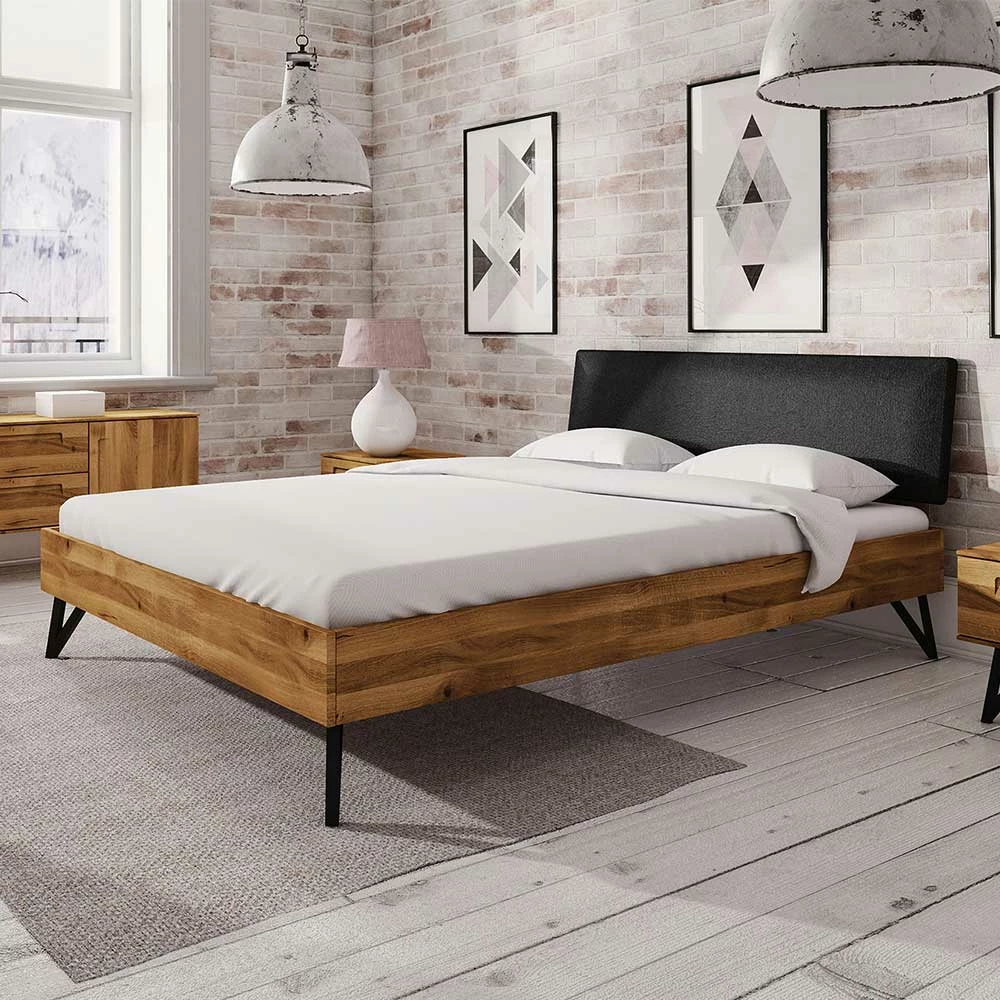 Wildeiche Bett In Überlänge 200x220 Cm - Mandirov - Image 2