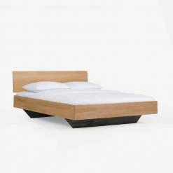 Wildeiche Bett Siao Mit Kufengestell Dunkel -Massivholzbetten Shop wildeiche bett kufengestell dunkel schwebeoptik massivholz siao 02