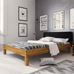 Wildeiche Bett Mit 190cm Länge - Olbysca 3 Wildeiche Bett Mit 190cm Länge - Olbysca -Massivholzbetten Shop wildeiche bett mit 190cm laenge in vier breiten mdf kopfteil schwarz olbysca 03